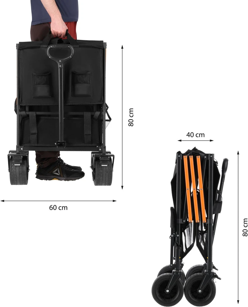 Nils Extreme NC2607 Vežimėlis Turystyczny XXL Juodai-oranžinė 160L NILS CAMP