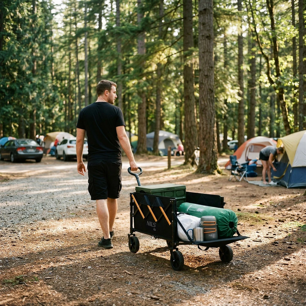 Nils Extreme NC2608 Vežimėlis turistinis składany juoda-oranžinė 100L NILS CAMP