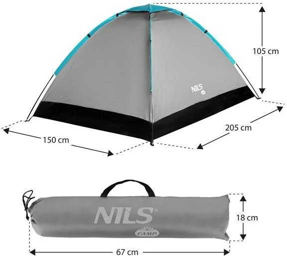 Turistinė palapinė Nils Extreme NC3021 NAMIOT KEMPINGOWY PILKA NILS CAMP
