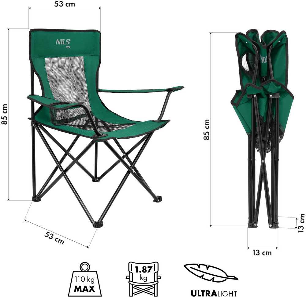 Nils Extreme Krzesło turystyczne zielono-juoda NC3302 Nils Camp (15-03-305)