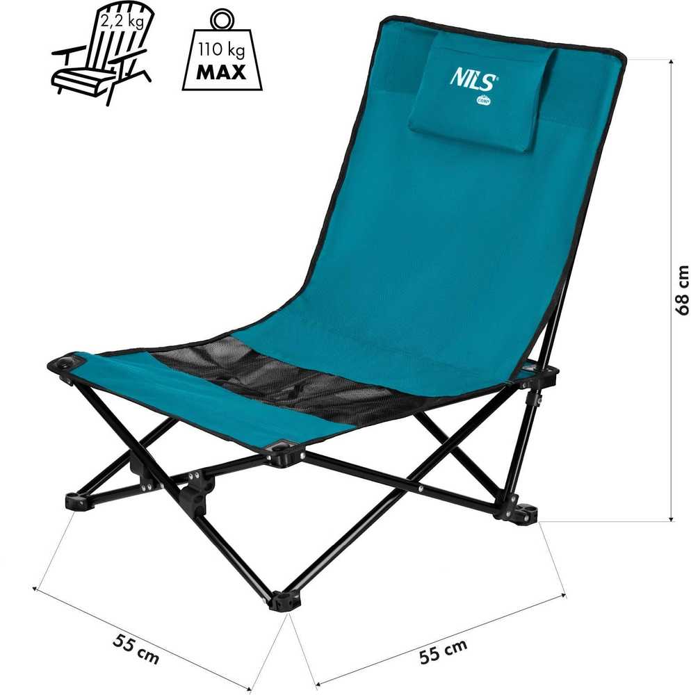 Nils Extreme NC3306 Kėdė PLAŻOWE Mėlyna Juoda NILS CAMP