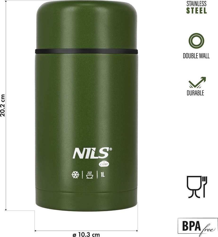 Nils Extreme NC3802 Termosas OBIADOWY 1000ML Žalias NILS CAMP