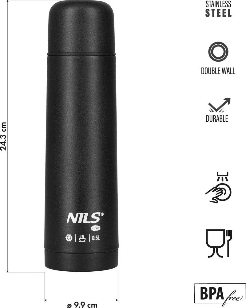 Nils Extreme NC3803 Termosas Turistinis 500 ML JUODA NILS CAMP