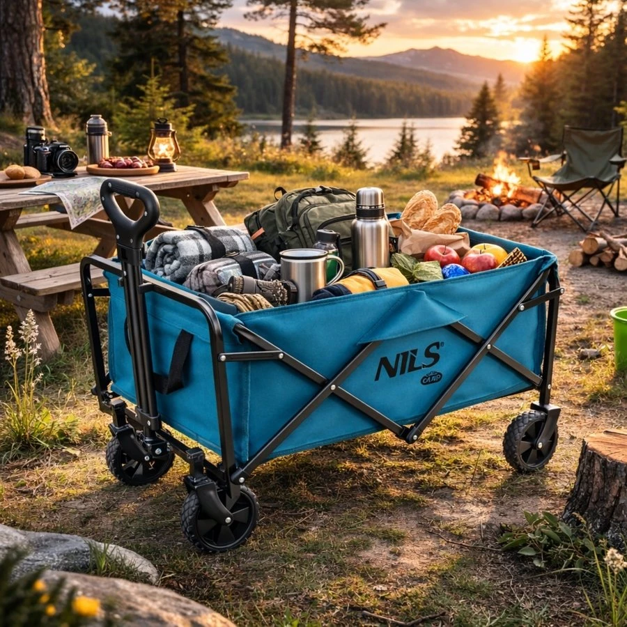 Nils Extreme NC4306 Vežimėlis Turistinis sulankstomas TURKUSOWY 70L NILS CAMP