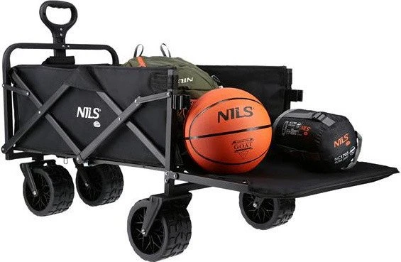 Nils Extreme Vežimėlis turistinis transportowy plażowy do 100kg juoda Nils camp nc1608 160l