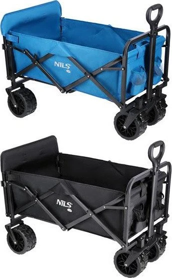 Nils Extreme Vežimėlis turistinis transportowy plażowy do 100kg juoda Nils camp nc1608 160l