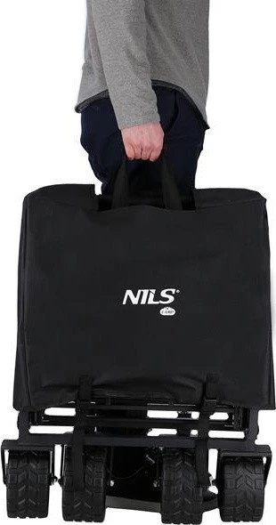 Nils Extreme Vežimėlis turistinis transportowy plażowy do 100kg juoda Nils camp nc1608 160l