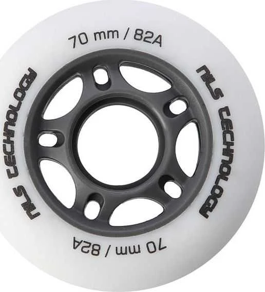 Ratukai riedučiams Nils Extreme, balti matiniai, 70x24 mm, 4 vnt.