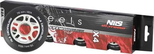 Nils Extreme PU 76x24 82A Juoda MATOWE KÓŁKA (4 vnt.) NILS EXTREME