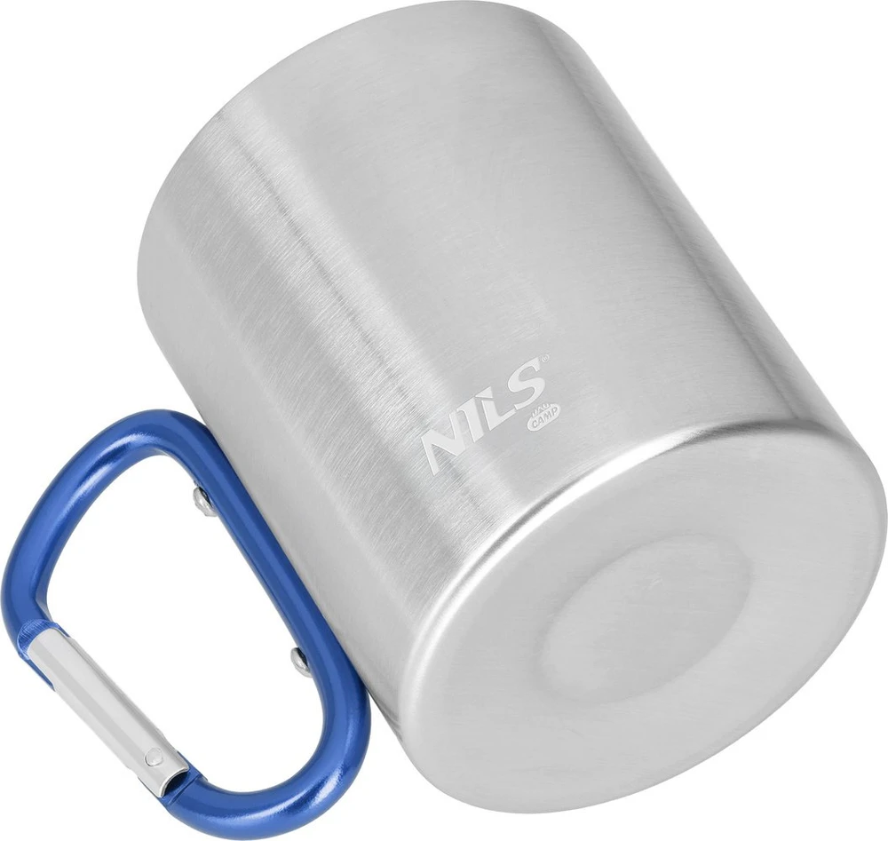 Nils Extreme Turistinis puodelis su karabinu Nils Camp NC17110 mėlynas 330 ml