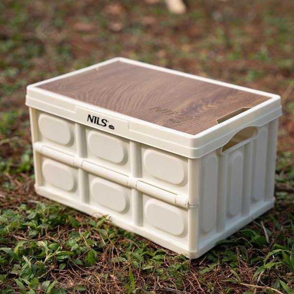 Nils Extreme Sulankstoma kempingo dėžė balta su stalo funkcija 2v1 Nils Camp NCB4007 35x22x12 cm (L)