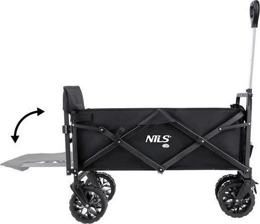 Nils Extreme Vežimėlis turistinis transportowy plażowy do 100kg juoda Nils camp nc1608 160l
