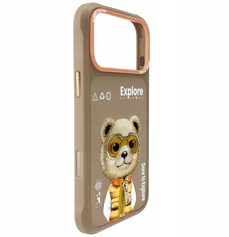 Dėklas Nimmy Cool&Cute 2.0 Bear Case for iPhone 17 Pro Max - rusvai gelsvas