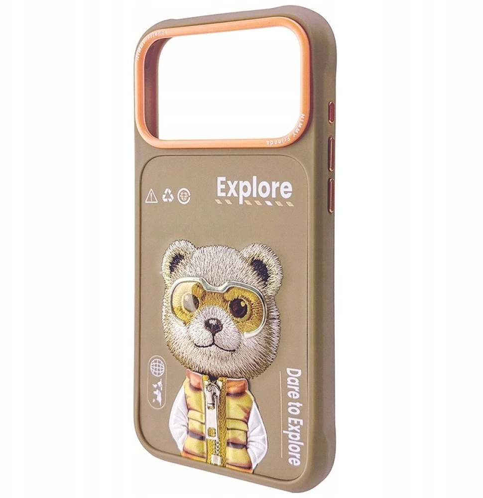 Dėklas Nimmy Cool&Cute 2.0 Bear Case for iPhone 17 Pro Max - rusvai gelsvas
