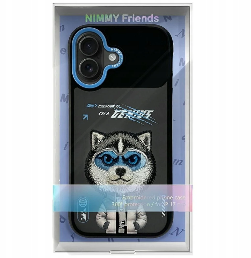 „Nimmy Cool&Cute 2.0“ vilko formos dėklas, skirtas „iPhone 17“ - Juodas