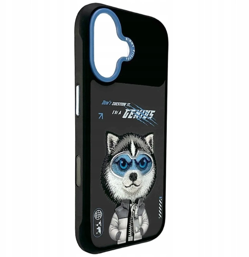 „Nimmy Cool&Cute 2.0“ vilko formos dėklas, skirtas „iPhone 17“ - Juodas