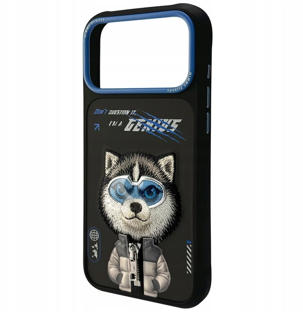 „Nimmy Cool&Cute 2.0“ vilko formos dėklas, skirtas „iPhone 17 Pro Max“ - Juodas