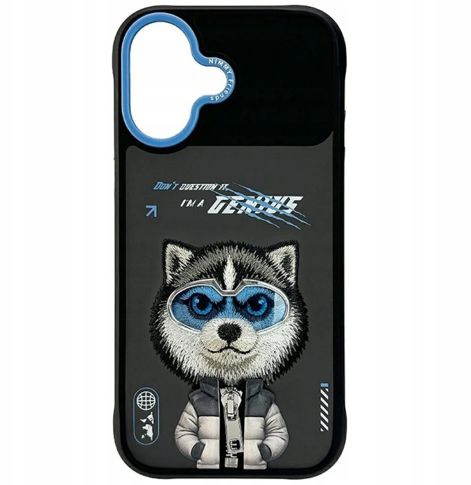 „Nimmy Cool&Cute 2.0“ vilko formos dėklas, skirtas „iPhone 17“ - Juodas
