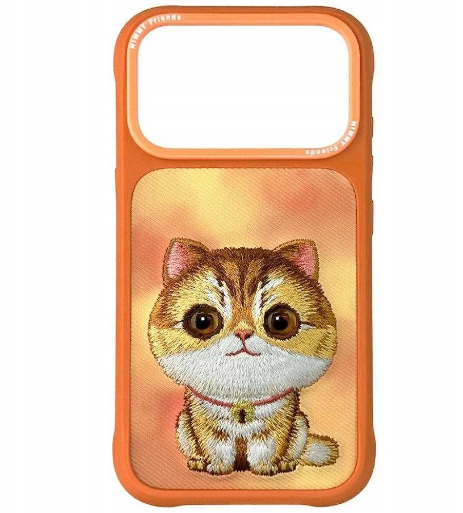 „Nimmy Big Eyed Pet 2.0“ katino formos dėklas, skirtas „iPhone 17 Pro“ - oranžinis