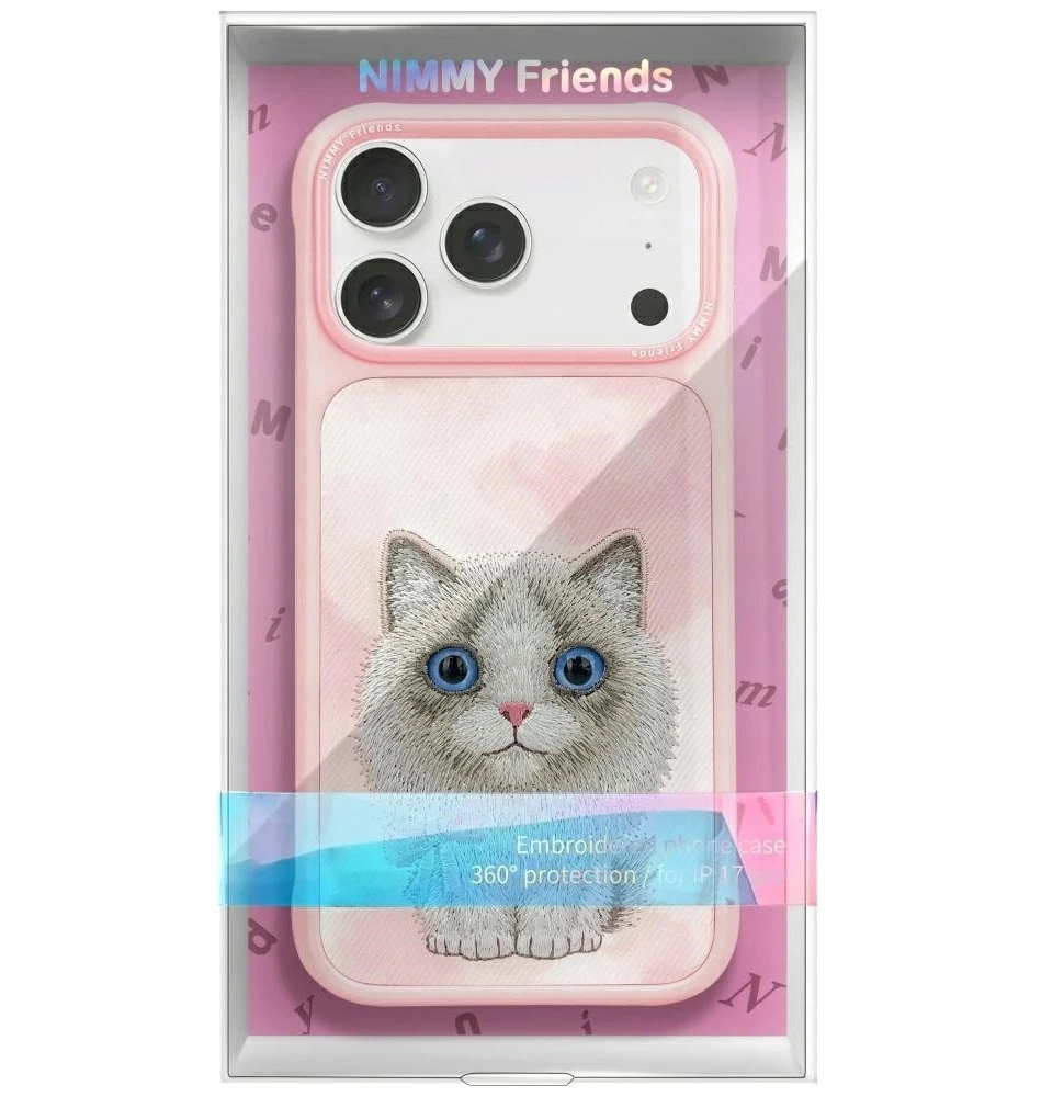 NIMMY dėklas BIG EYED PET 2.0 Cat, skirtas IPHONE 17 Pro, rožinis