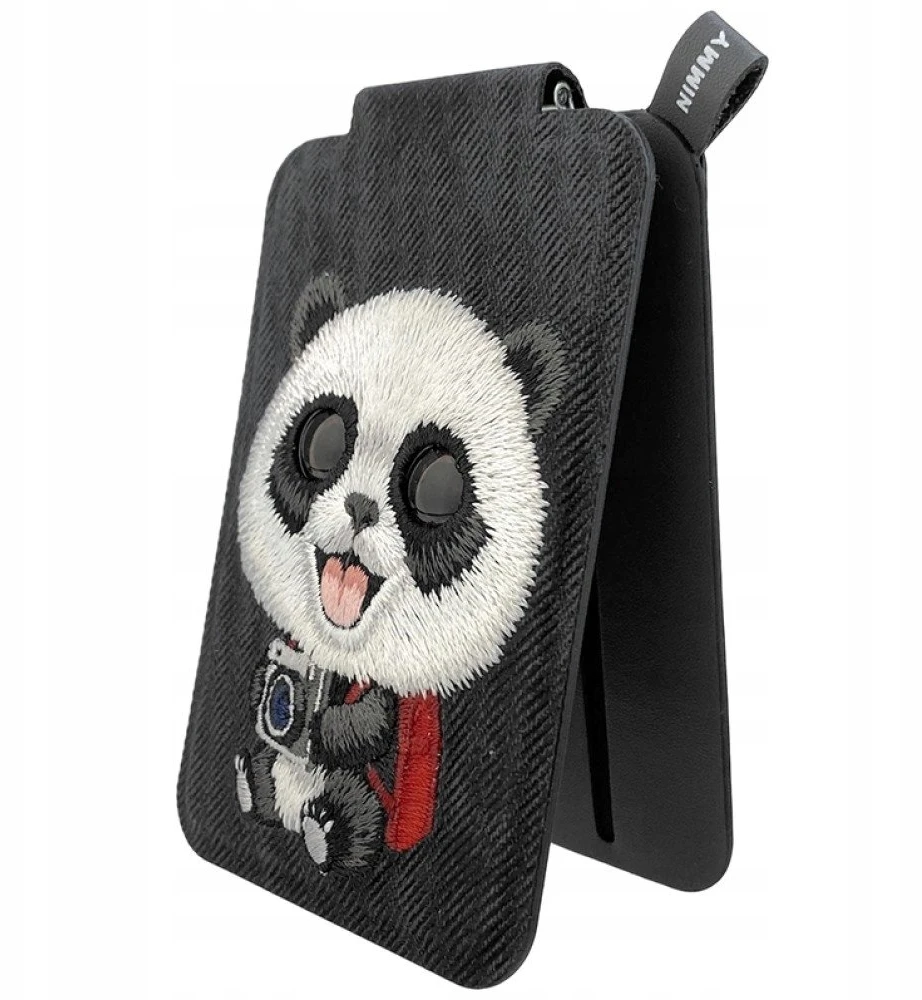 Magnetinis telefono laikiklis „Nimmy New Big-Eye Cute Pets 2.0 Panda“ juodos spalvos