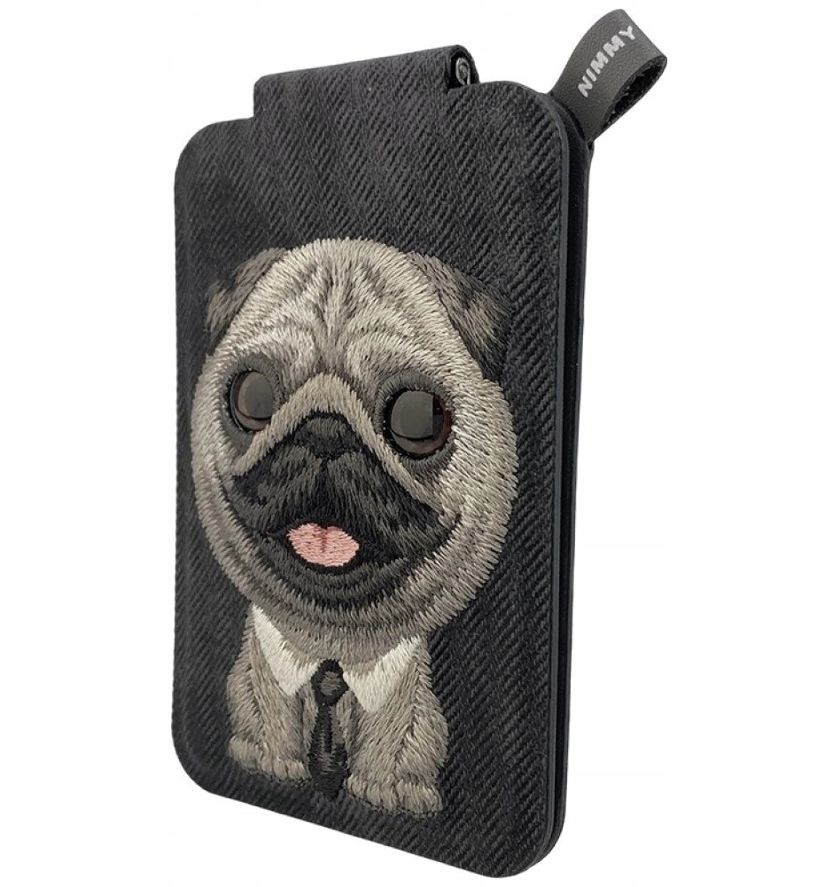 Magnetinis telefono laikiklis-piniginė Nimmy New Big-Eye Cute Pets 2.0 Dog juodos spalvos