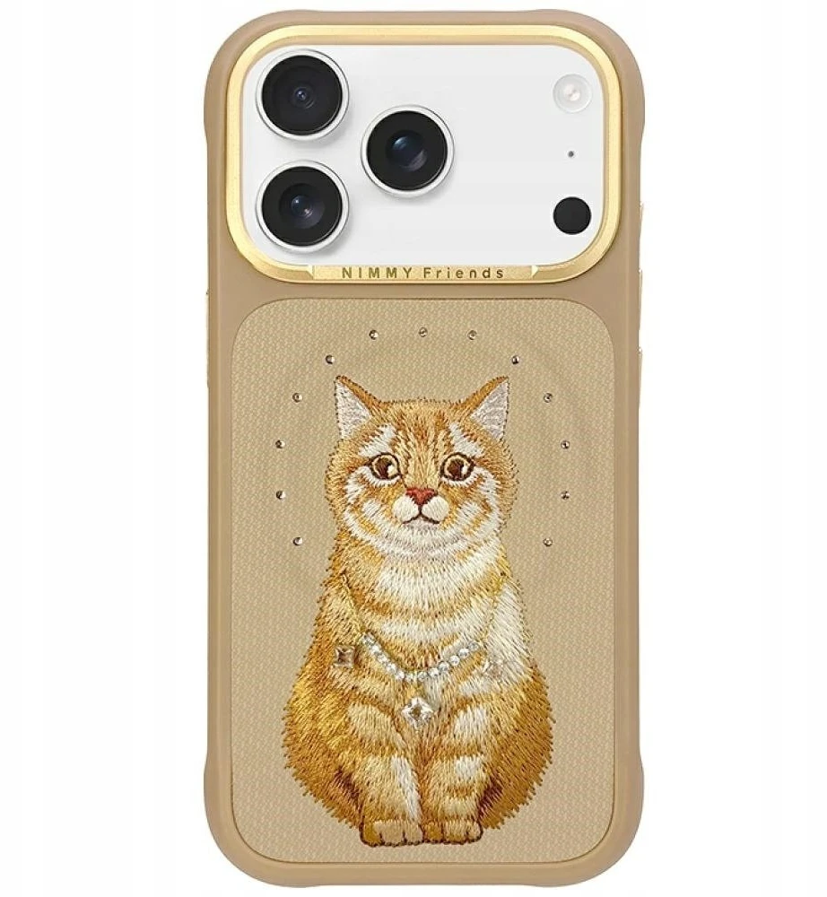 „Nimmy Lucky Fashion Cat“ „MagSafe“ dėklas, skirtas „iPhone 17 Pro“ – ruda