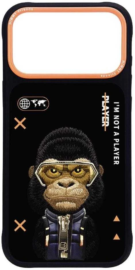 „Nimmy Cool&Cute 2.0 Gorilla“ dėklas, skirtas „iPhone 17 Pro Max“ - Juodas