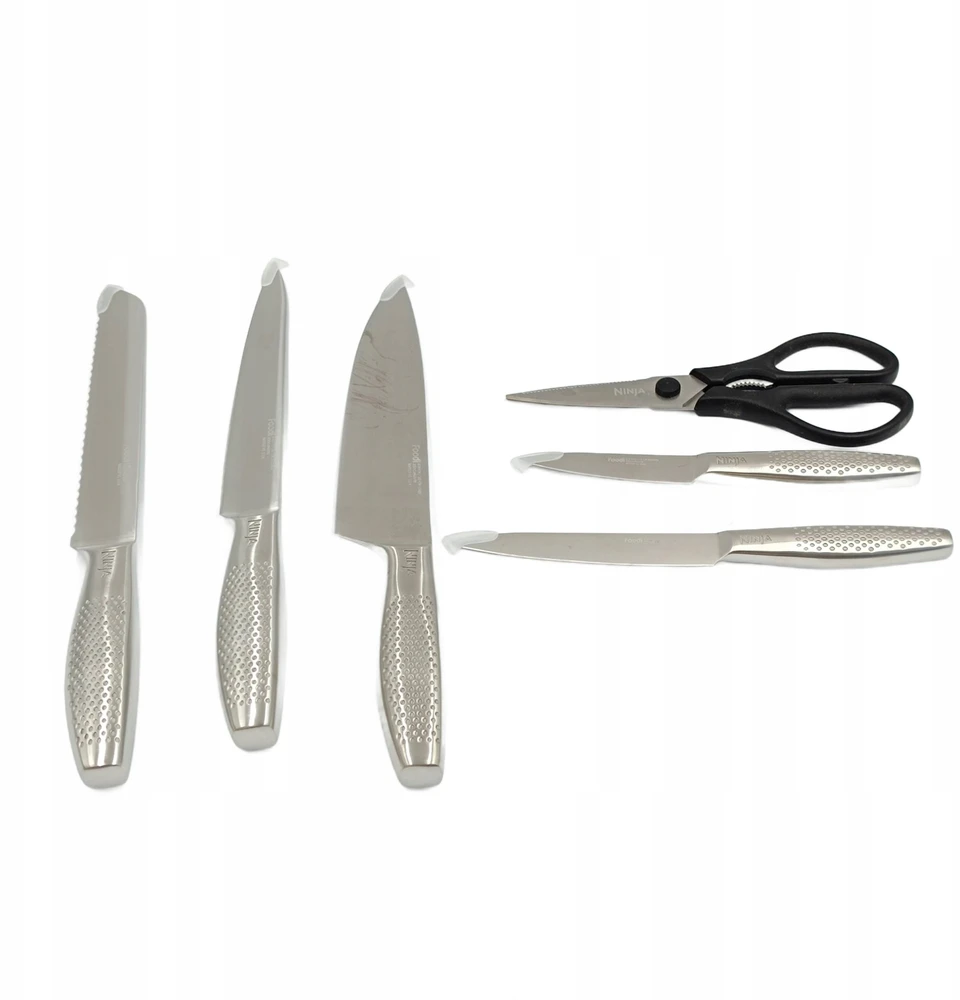 Ninja StaySharp nerūdijančio plieno 6 dalių peilių rinkinys su mediniu bloku – K62006EUUK