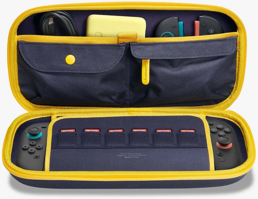 Spigen Nano Pop Pro Pouch for Nintendo Switch 2 - Navy Mėlyna and Geltona