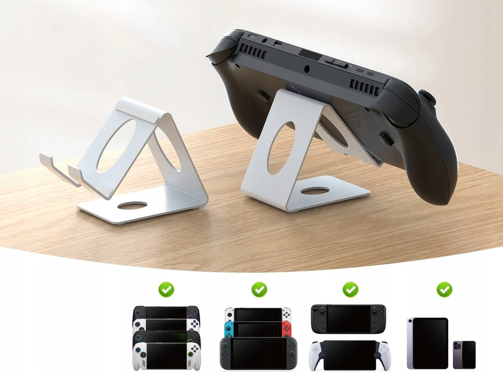JYS Padėklas Stovas Stativas Nintendo Switch 2 ROG Ally Steam Deck PS Portal JYS-X155 Baltas (SB11126)