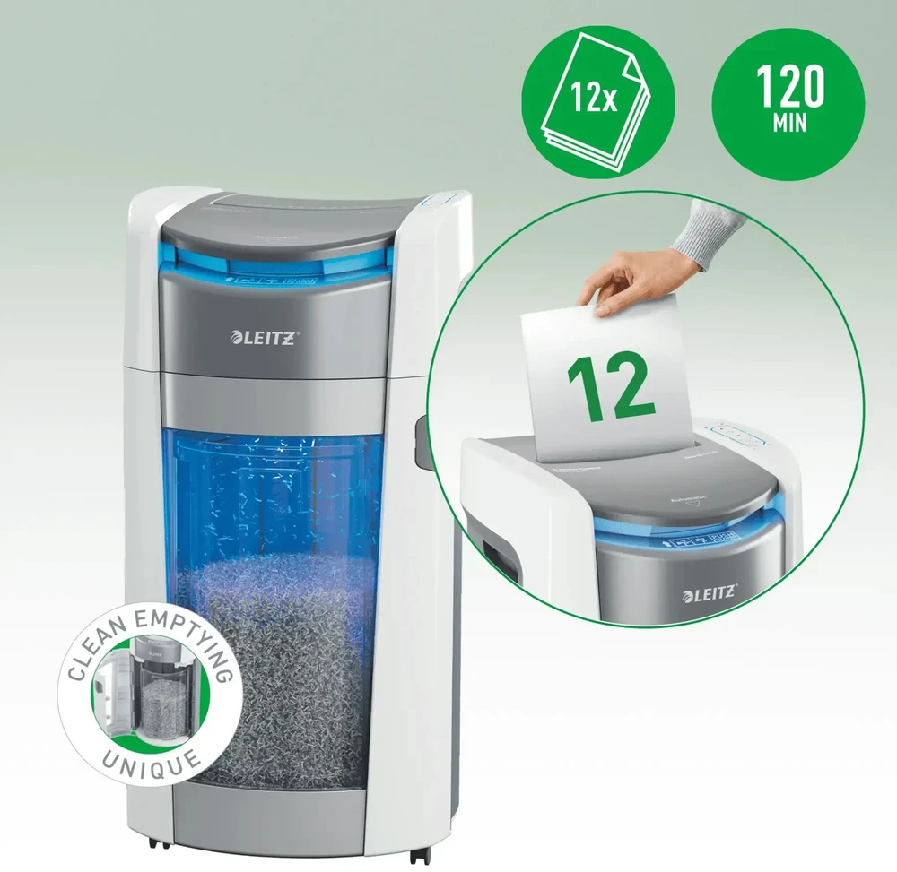Leitz IQ Optimax AutoFeed 600, P4, 600 kartek, 50 l kosz