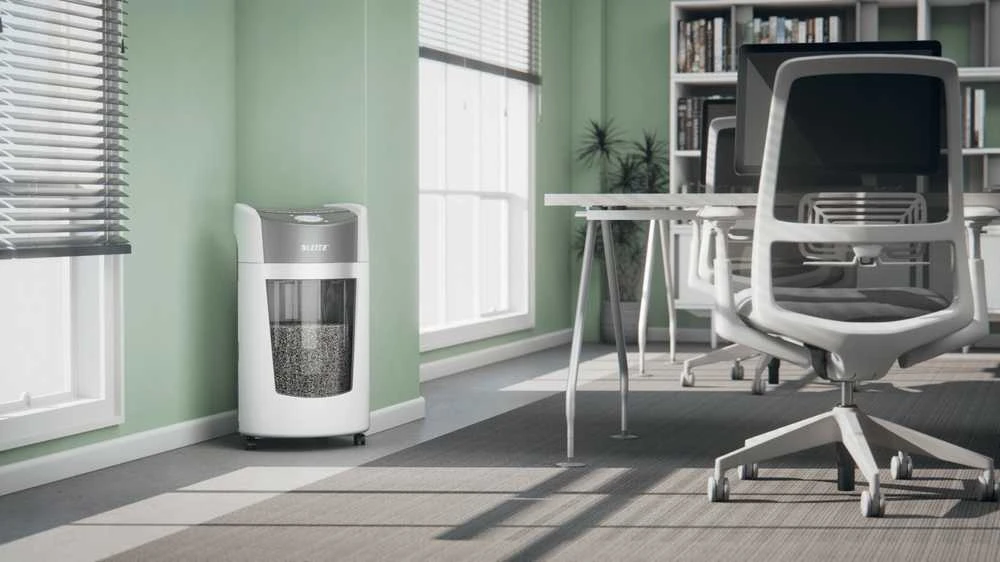 Dokumentų naikiklis Leitz IQ OptiMax Office P5, 35L, baltas