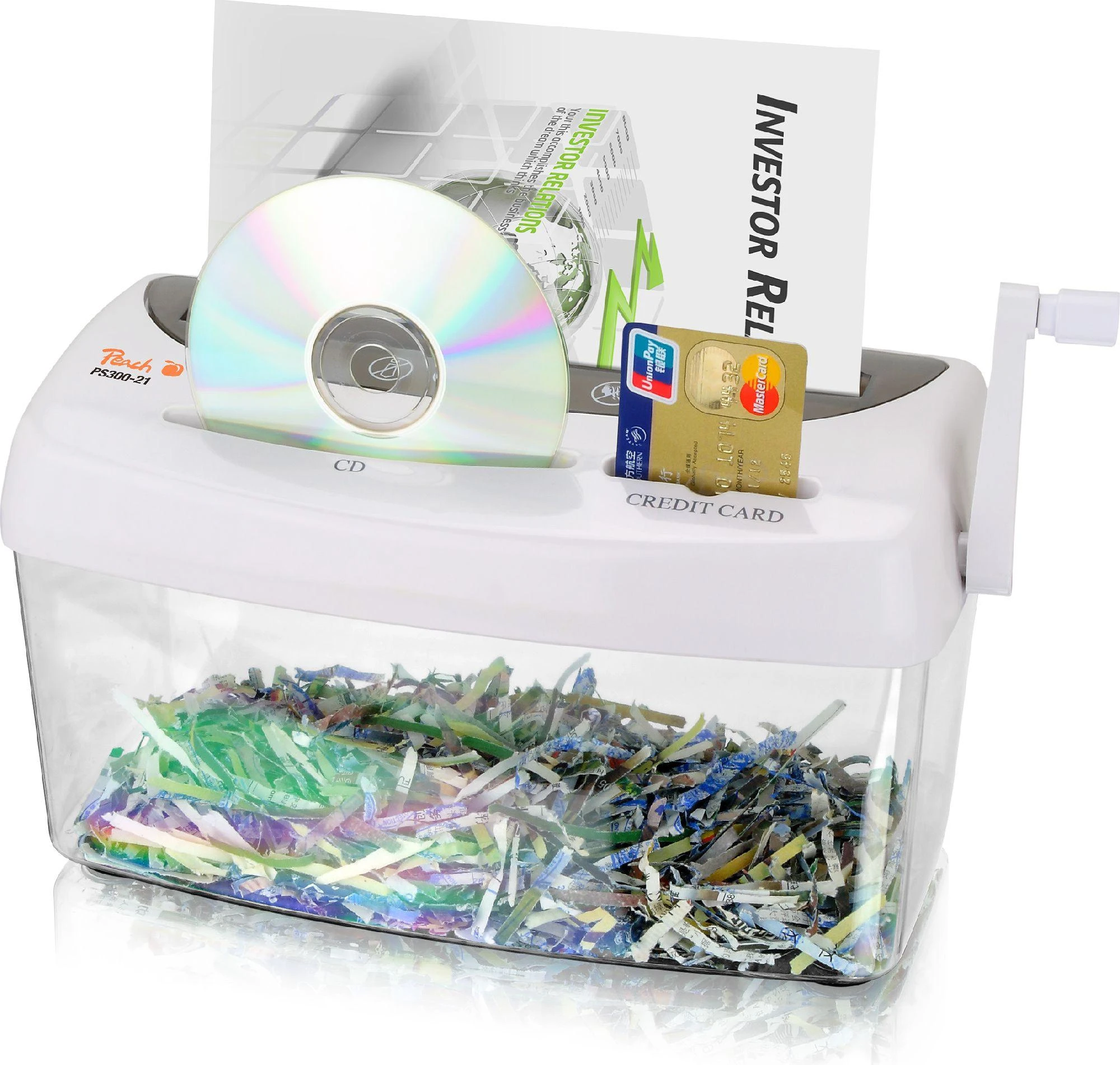 Peach PS300-21 dokumentų naikiklis Kryžminis 21 cm Juoda, Mėlyna, Pilka