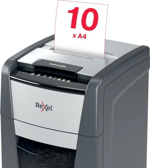 Automatinis dokumentų naikiklis Rexel Optimum Autofeed 225X, 4x25mm, P4, 60l