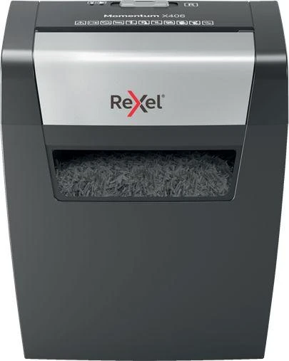 Rexel Momentum popierių smulkintuvas su atliekų stebėjimo langeliu