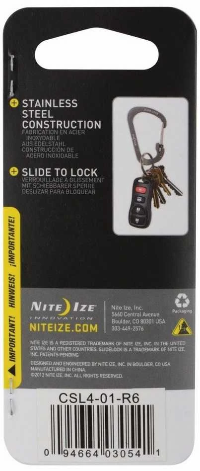 Nite Ize Karabińczyk SlideLock #4 nerūdijantis plienas juoda (CSL4-01-R6)