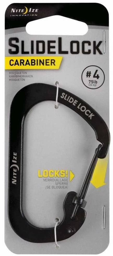 Nite Ize Karabińczyk SlideLock #4 nerūdijantis plienas juoda (CSL4-01-R6)