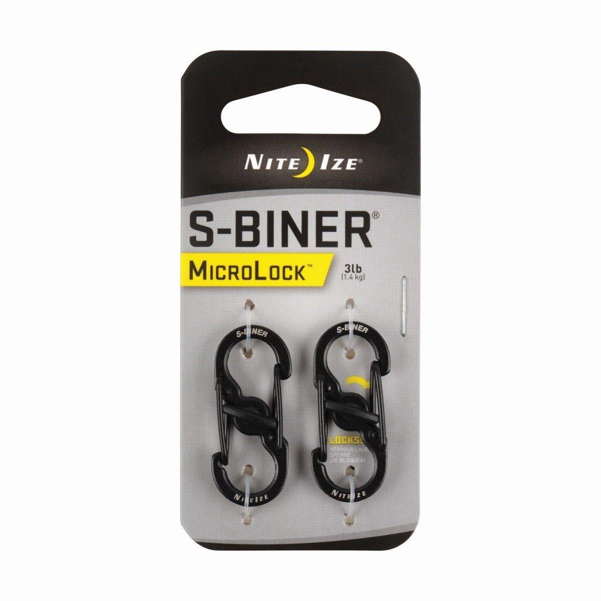 NITE-IZE karabinas S-Biner MicroLock (2vnt) juodas