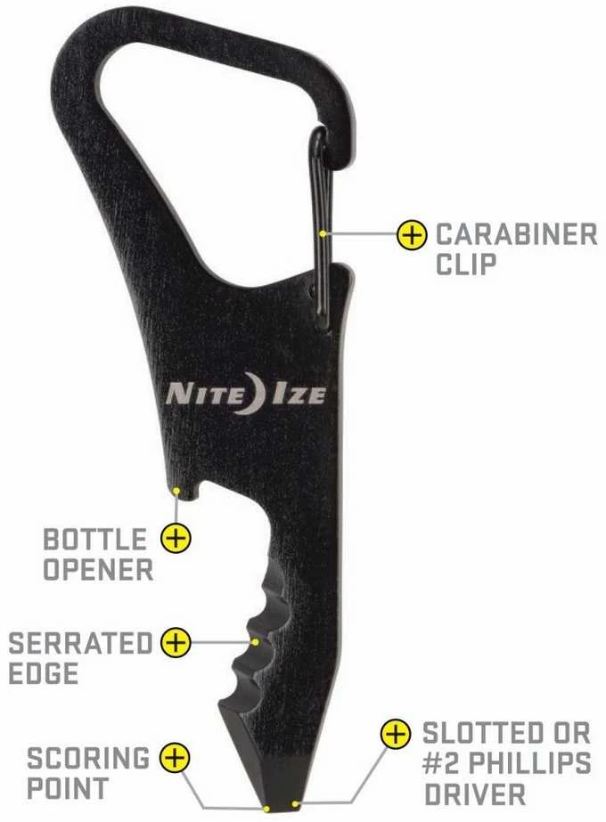 Breloczek Nite-Ize Micro tool ClipKey nerūdijantis plienas juoda (KMTCK-01-R3)