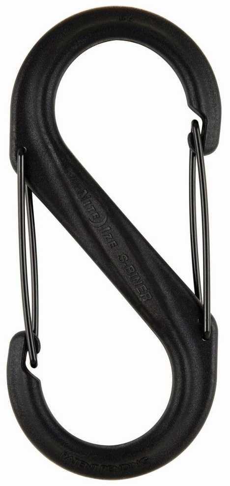 Niteize Nite Ize S-Biner Dual #6 kabliukas, juodas plastikas (SBP6-03-01BG)