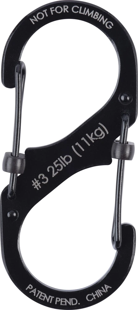 Nite Ize Karabińczyk S-Biner SlideLock #3 nerūdijantis plienas juoda-LSB3-01-R6