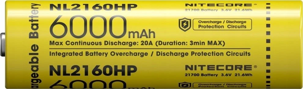 Baterija - Nitecore NL2160 6000mAh 21700 3.6V