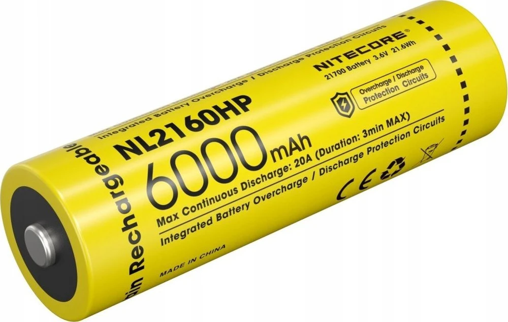 Baterija - Nitecore NL2160 6000mAh 21700 3.6V