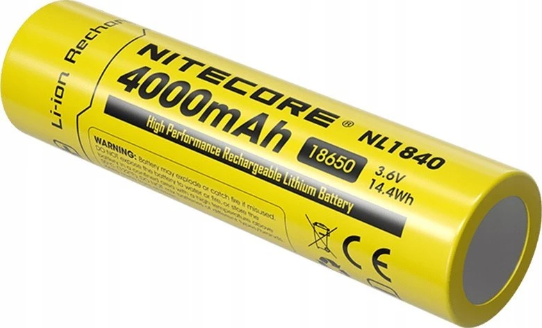 Baterija - Nitecore NL1840 4000mAh 3.6V Įkraunama 18650