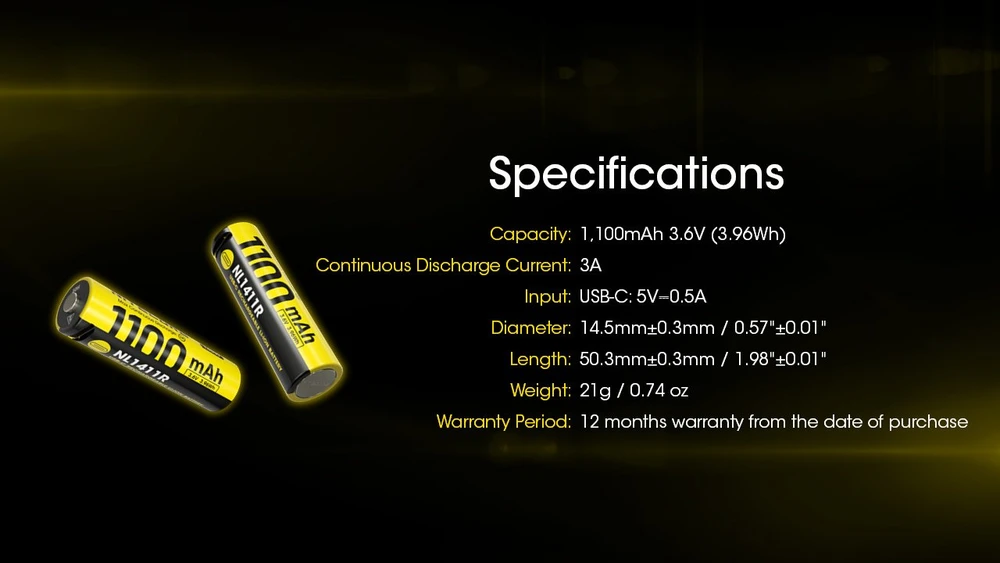 Nitecore Akumuliatorius NL1411 14500 1100mAh