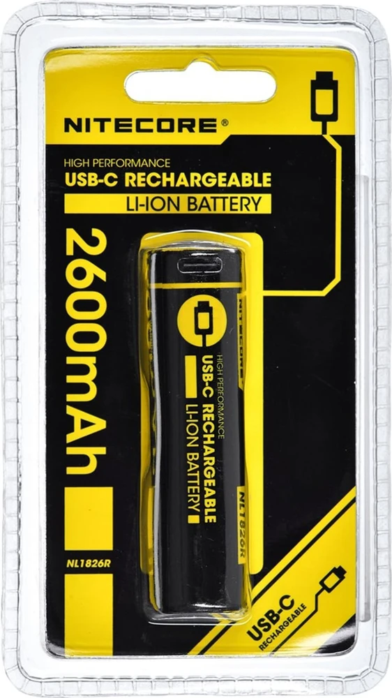 Nitecore NL1826R 2600mAh 18650 akumuliatorius pakuotėje
