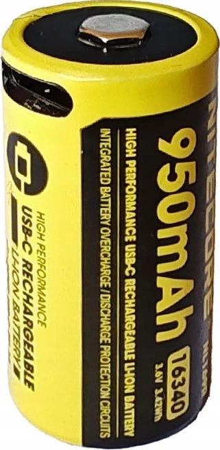 Baterija NITECORE 16340 NL169R 950mAh USB-C