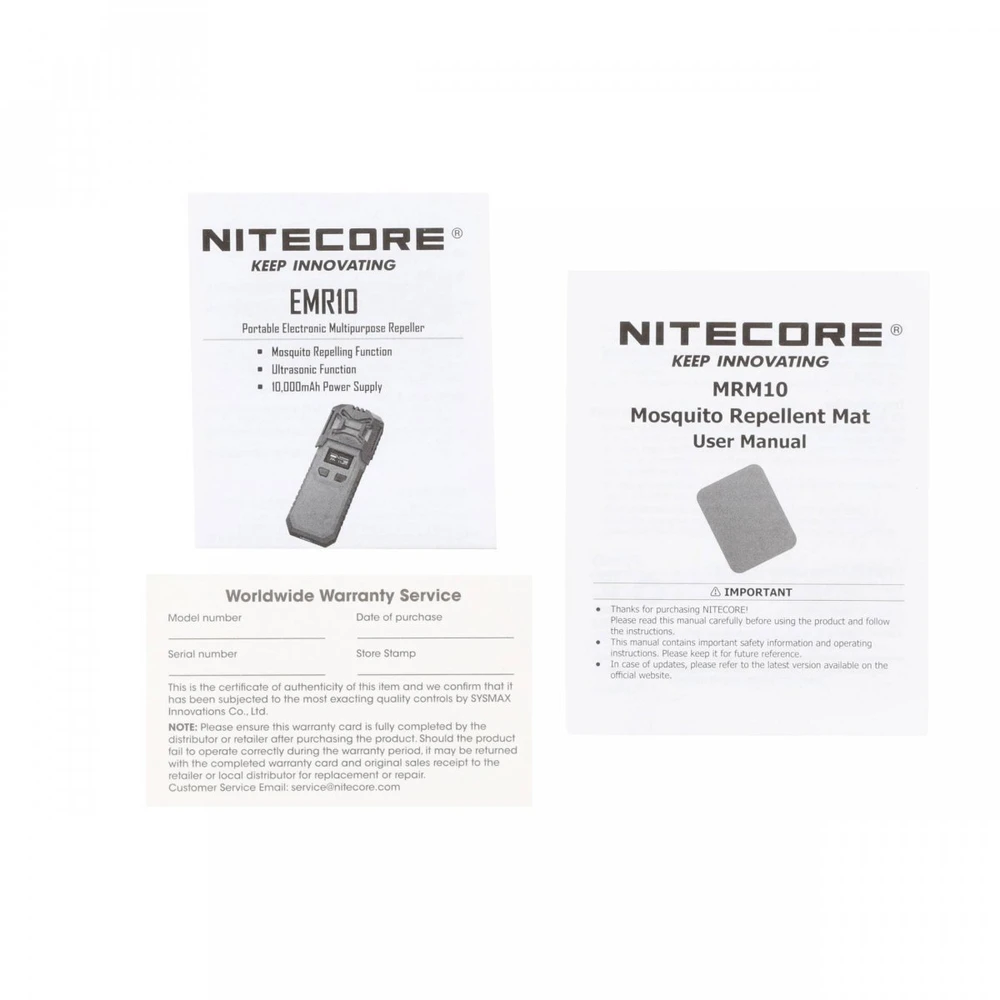 „Nitecore 2-in-1“ uodų atbaidymo priemonė „Nitecore EMR10“, juoda