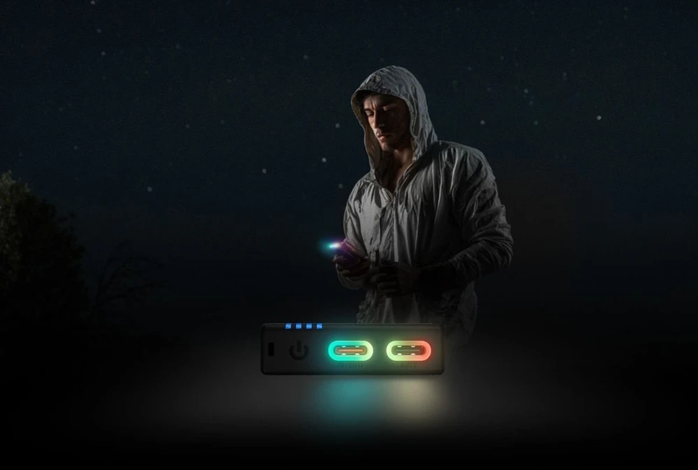 Nitecore NB10000 Gen4 šviečiančios USB-C jungtys